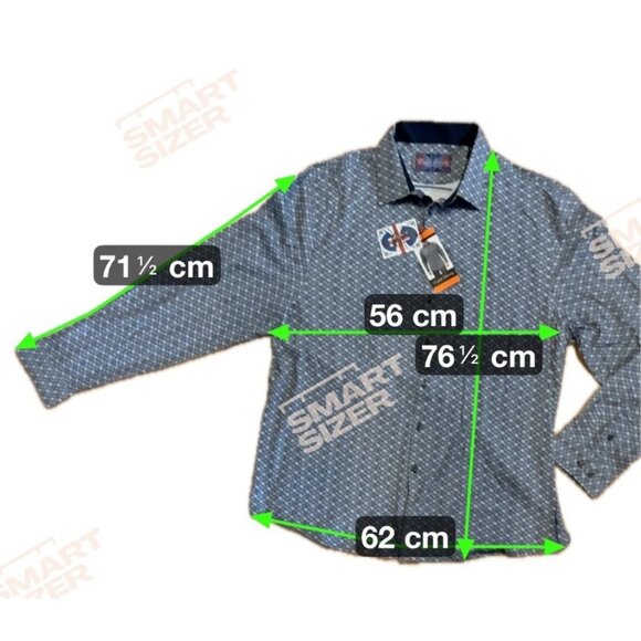 English Laundry Dress Shirt Men XXL Long Sleeve Button Down Geometric Navy White - Picture 9 of 9